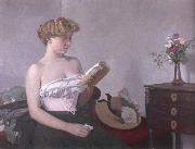 Felix Vallotton Woman Reading oil